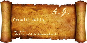 Arnold Júlia névjegykártya